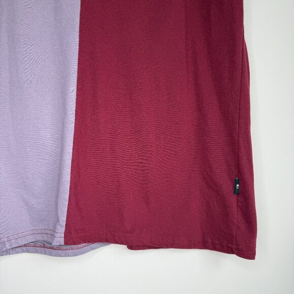 Dikotomy Split Panel Two Tone Colorblock Purple T Shirt - Picture 6 of 7